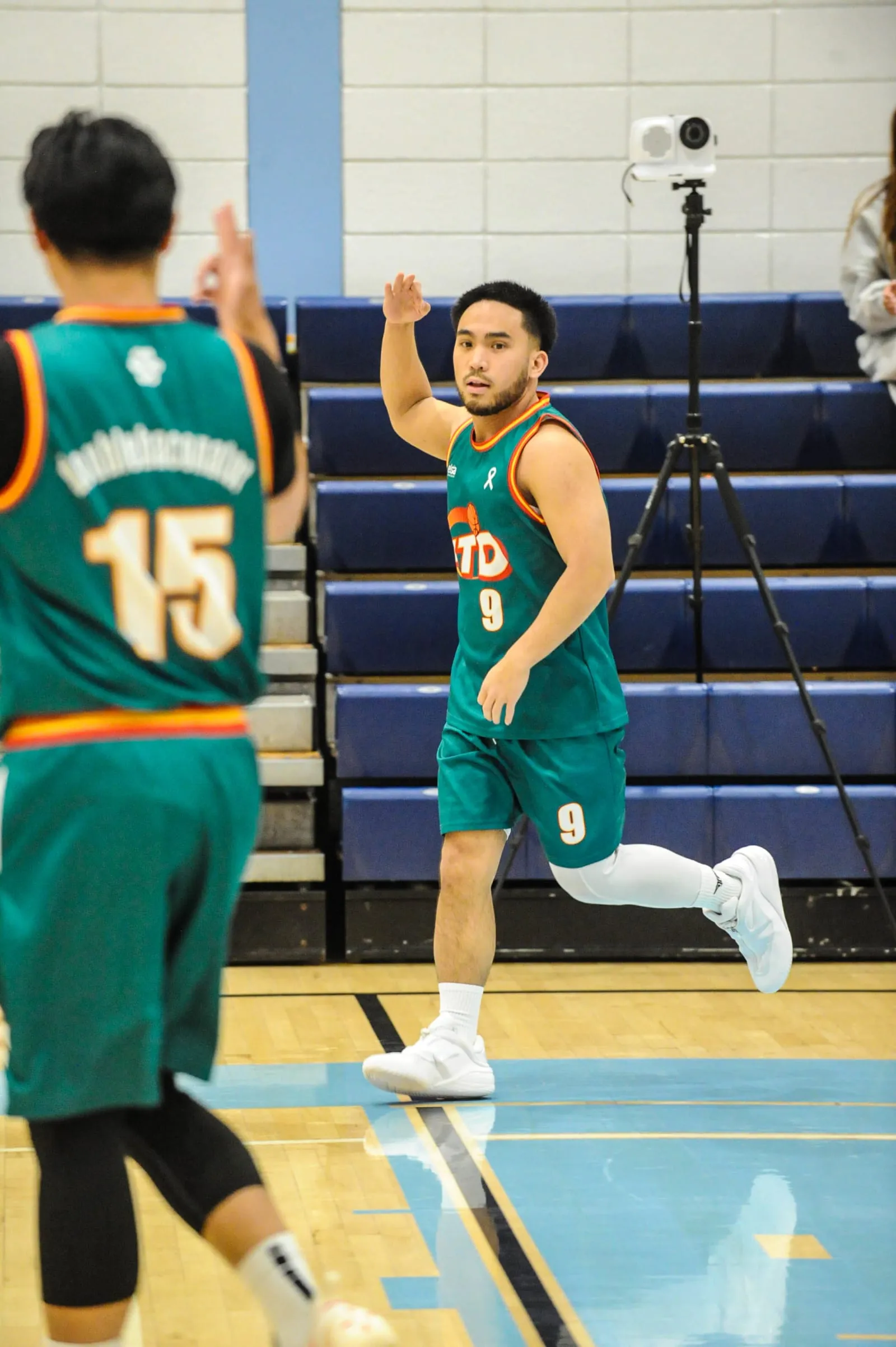 Basketball game action